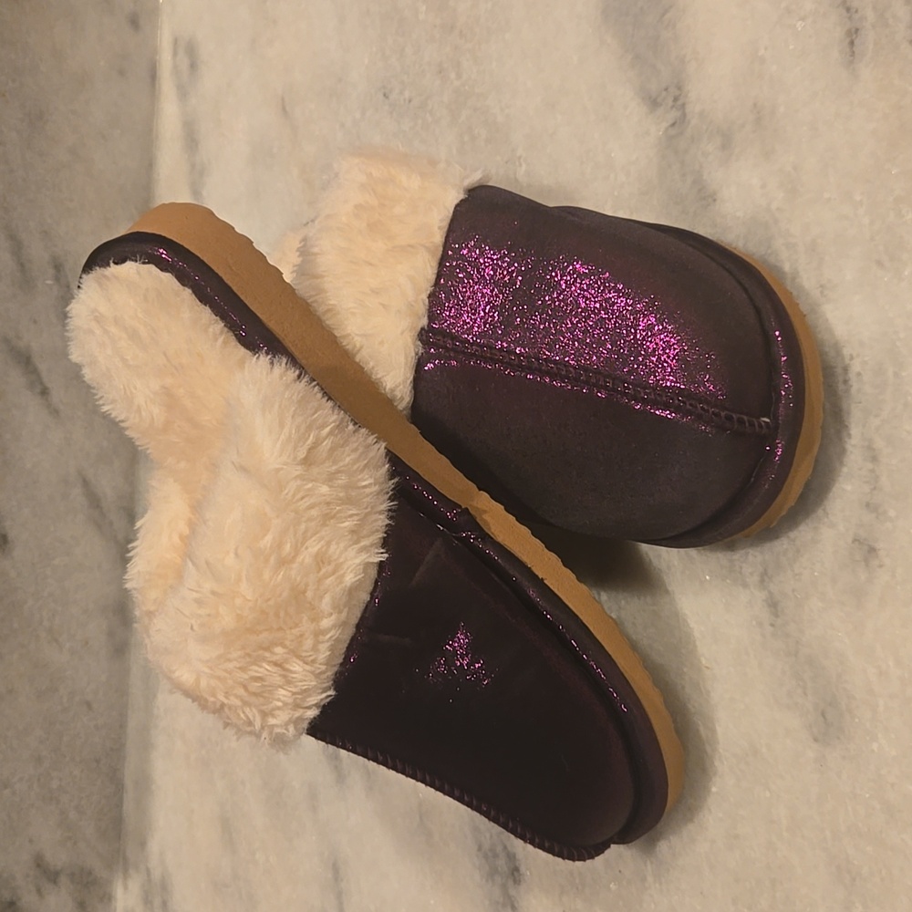 Cozy Faux Fur Lined Glitter Slippers